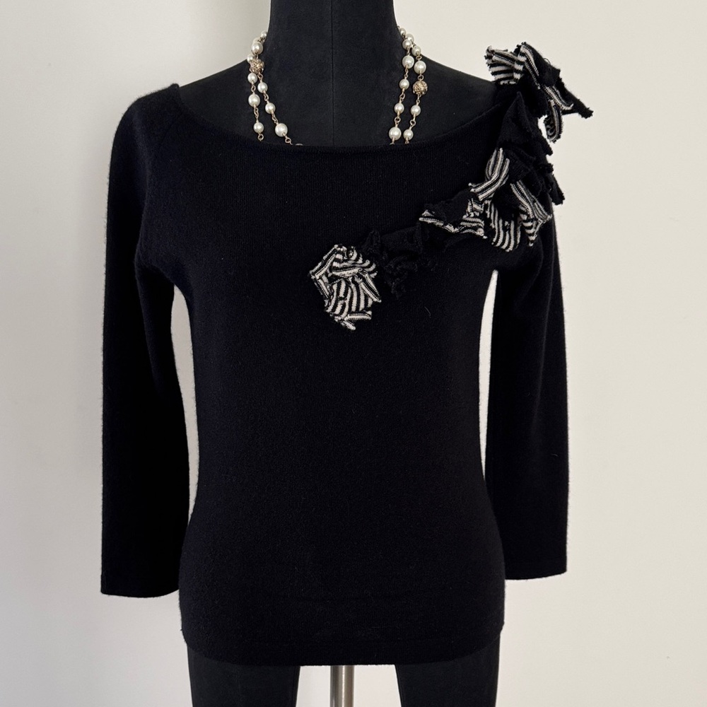 Autumn Cashmere Black Off-the-Shoulder Sweater